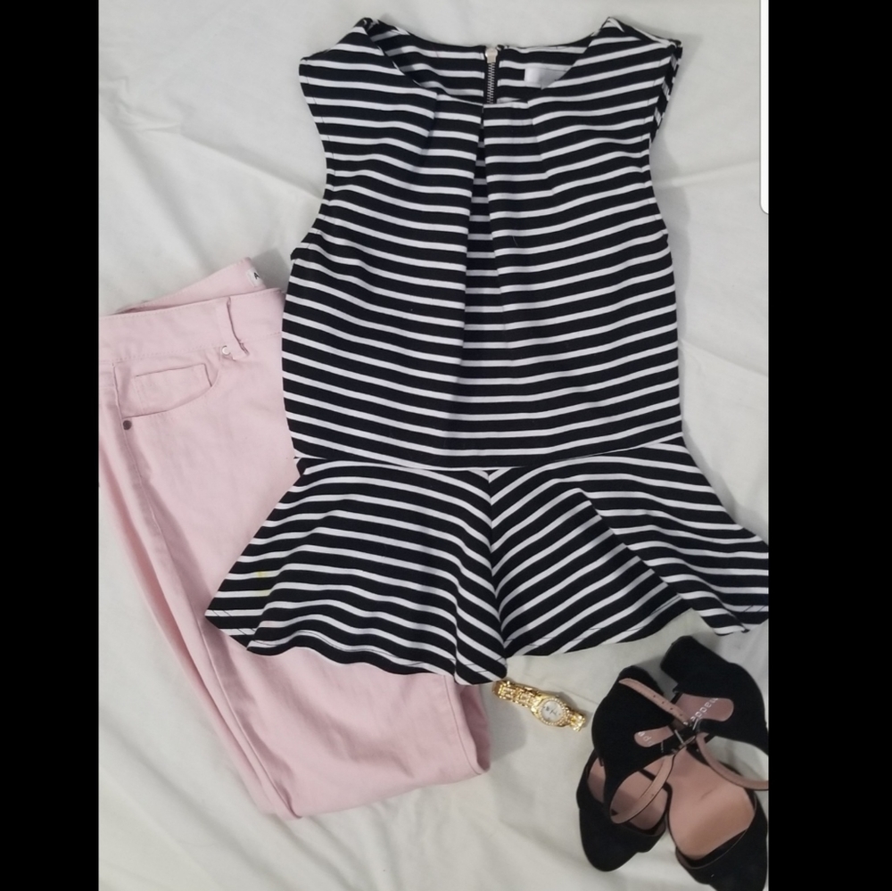 Stripped peplum top